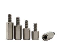 10 Uds M2 / .5 * L + 4 M3 M4 + 6 pilares espaciadores hexagonales de acero niquelado macho a hembra(40mm,M3 10pcs)
