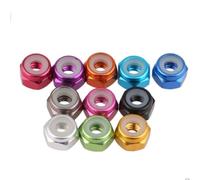 10 Uds M2 .5 M3 M4 M5 M6 azul rosa naranja púrpura verde rojo gris aleación de aluminio Nylon inserto tuerca de seguridad anodizado(Green,M3)