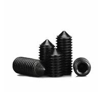 10 Uds M2.5 M3 M4 M5 M6 M8 M10 Grado 12,9 Acero Al Carbono Negro Hexagonal Cono Punto Larva Juego Tornillo Extremo Cónico Perno DIN914(10mm X10pcs,M6)