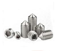 10 Uds M2 .5 M3 M4 M5 M6 M8 M10 M12 304 Acero inoxidable DIN914 hexagonal juego de zócalos hexagonales tornillo cono punto larva(8mm x10pcs,M2.5)