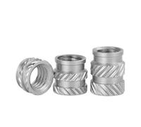 10 Uds M2 M2.5 M3 M4 M5 M6 juego de calor tuercas de inserción hilo femenino insertos moleteados de acero inoxidable piezas integradas de tuerca(Length 5mm,M2.5 (OD4mm) 10pc)