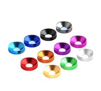10 Uds M2 M2.5 M3 M4 M5 M6 M8 arandela avellanada de aluminio juntas de pernos de cabeza avellanada anodizada colorida(Black,M6(10pcs))