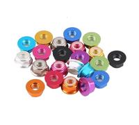 10 Uds M2 M2.5 M3 M4 M5 M6 tuerca de bloqueo de nailon con brida de aluminio colorida tuerca de bloqueo de inserción hexagonal de nailon Tuercas autoblocantes(Dark Blue,M3)