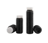 10 Uds M2M2.5M3 12,9 Grado Hexágono POM Perro Punta Convexa Extremo Tornillo De Fijación/negro Sin Cabeza(6mm,M3x1.7x1-10pcs)