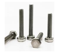 10/Uds M3 M4 M5 M6 M8 A2-70 304 Acero inoxidable DIN933 hexagonal externo cabeza hexagonal tornillo rosca longitud 6-200mm(180mm,10pcs M4)