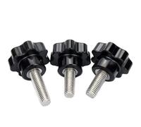 10 Uds M4 M5 M6 M8 M10 M12 304 Perilla de mano de acero inoxidable tornillos de cabeza en forma de estrella de plástico tornillo de máquina con mango de pulgar de sujeción de rosca(100mm,M12 (Head 48m