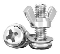 10 Uds M5 * 6~200mm 304 tornillos de Metal de cabeza redonda plana Phillips de acero inoxidable con tuercas de ala pernos de sujeción de arandela(M5*18mm)