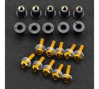 10 Uds M5 Pernos De Parabrisas Kits Tornillos Para Kawasaki ZX6R ZX-6R ZX 6R ZX7R ZX9R ZX10R ZX-10R ZX12R ZX14R Aleación CNC(Gold)