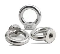 10 Uds M6 anillo de elevación de las nueces del ojo de la tuerca roscada hembra sujetador 304 de acero inoxidable perno de ojo del anillo