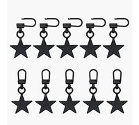 10 Uds Metal Cierre de Cremallera Reemplazo, Aleación de Zinc Kit de Reparación de Tiradores Cremallera en Forma de Estrella de Cinco Puntas para Ropa Chaqueta Jeans Cartera Maleta Mochila(Negro)