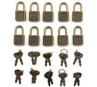 10 uds Mini candados para diario personal con llave y cerradura, pequeño, oro viejo antiguo