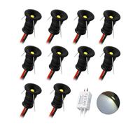 10 uds Mini Foco LED 12V 0.5W, IP65 Impermeable Spotlight Downlight Embutir Pequeño Empotrable, 10mm Micro Spot Light Para Vitrinas Pasillos Iluminación Cuadros Nicho Techo (Negro Blanco Frío, 120°)