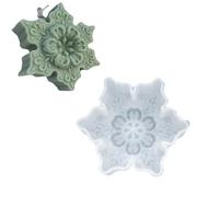 10 Uds. Molde de vela silicona con flor peonía grande hecho a mano Diy 3D rosa jabón yeso resina herramienta for hornear pasteles Para Velas(White02)