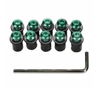 10 Uds Motocicleta M5 16mm Tuercas Pozo Goma Carenado Parabrisas Tuerca Parabrisas Kit Tornillos(Green)