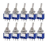 10 Uds MTS-102 103 MTS-202 203 DPDT interruptor de palanca ON-OFF 6mm pequeño botón de encendido con tapa impermeable(MTS102 Dark Blue)