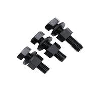 10 Uds PA66 arandela de tuerca de tornillo Hexagonal de nailon negro perno de cabeza Hexagonal roscado métrico pernos aislados de plástico M3 M4 M5 M6 M8 M10 M12(25mm,M5)