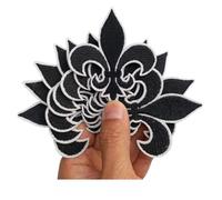 10 Uds. Parche de flor dorada for planchar, parches bordados, apliques, bordado, proyecto de costura, 2,6 "x 3"(Black)