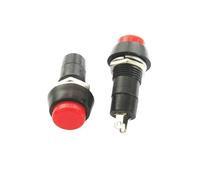 10 Uds PBS-11A PBS-11B 12mm interruptor de botón de plástico de autorecuperación autoblocante momentáneo 3A 250V AC 2PIN 6 colores(Red,Self-Recovery)