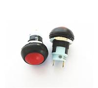 10 Uds PBS-33A ON-Off 12mm bloqueo pequeño interruptor de botón reinicio automático impermeable redondo rojo/verde/blanco/negro/azul/amarillo(Rot)