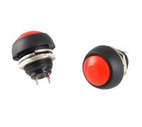 10 Uds PBS-33B 12mm Mini botón de encendido y apagado interruptor momentáneo 2 pines interruptor de reinicio de energía a prueba de agua sin bloqueo(Red)