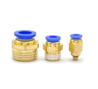10 Uds PC conexión de manguera conexión de aire 4-12Mm rosca macho Bsp 1/4 "1/2" 1/8 "3/8" pezón de latón(PC8-04)