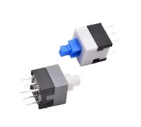 10 Uds PCB tacto táctil Micro Mini botón de enganche encendido apagado interruptor de desbloqueo automático DIP 6 Pin 7 * 7/8 * 8mm(7.0x7.0mm,Red Cap,Unlock)