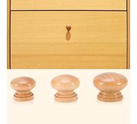 10 Uds perillas redondas de madera Natural para gabinete, cajón, armario, armario, puerta, perillas, tirador, perillas, herrajes para muebles(24MM)