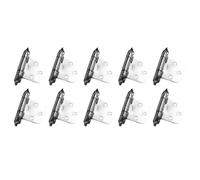 10 Uds. Puerta con cierre automático for ventana del hogar con resorte 50 tornillos bisagra de gabinete de superposición completa mesa plegable librería Hardware armario(Silver)
