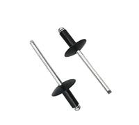10 Uds. Remaches ciegos de brida grande de aluminio negro, remaches Pop huecos de extremo abierto con tapa grande for decoración y proyectos de bricolaje(M3.2x10)