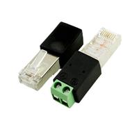 10 Uds RJ45 macho a 485 2 pines (4 5P) conector adaptador de Terminal de tornillo divisor