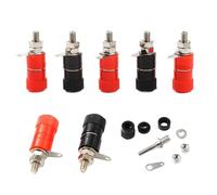 10 Uds Rojo + Negro 4mm Toma de Banana niquelado Poste de encuadernación Tuerca Conector Tipo Banana Jack Conjunto