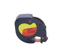 10 Uds S0721660 Cinta de Etiquetas Compatible con LT 100H LT 100T LT LM920 91201 Cintas de Etiquetas de plástico Negro sobre Blanco(10p Black on Red)