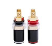 10 Uds Terminal de Altavoz 50mm Cobre Puro Chapado en Oro Bloque de terminales Amplificador Toma de Banana Conector
