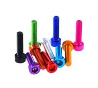 10 Uds tornillo Allen M2 M2.5 M3 M4 M5 M6 tornillo de cabeza hexagonal de aleación de aluminio colorido, Rojo, M6x25mm