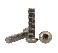 10 Uds Tornillo De Cabeza Botón Titanio M3x4/5/6/8/10/12/15/20/25/30/35/40/45/50 ISO7380 TA2 Hexagonal Redondo(4mm)