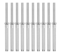 10 Uds Tornillos Swage Lag Kit de Accesorios de Barandilla de Cable Rosca Manual de Acero Inoxidable para Poste de Madera (M5/3 mm)