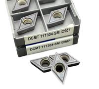 10 Uds. Torno CNC Inserto De Torneado 0,4mm Radio PVD Hoja Carburo Recubierta TiAlN Para Procesamiento Superaleación Acero Herramienta de Torno(DCMT11T304 SM IC907)