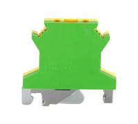 10 Uds USLKG2.5 bloque de terminales de tierra de carril Din Conductor eléctrico amarillo verde guía de voltaje conexión USLKG-2.5