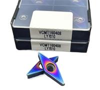 10 Uds VCMT160404 VCMT160408 Nano Azul Hoja De Aleación Dura Círculo Interior Herramienta Torneado CNC Torno Corte Herramienta de Torno(VCMT160408 LY7010)