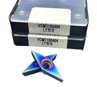 10 Uds VCMT160404 VCMT160408 Nano Azul Hoja De Aleación Dura Círculo Interior Herramienta Torneado CNC Torno Corte Herramienta de Torno(VCMT160404 LY7010)