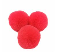 10 un. Pompones de 6 cm de piel sintética con pompón de pelo de conejo, bolas de pelo sintético y pompones de felpa para manualidades, gorras, colgantes para damas, niñas, llaveros y porta llaves