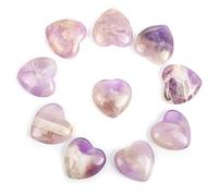 10 Unid/set Piedras De Cristales En Forma De Corazón Naturales Mini 2cm Adornos De Cuarzo Rosa 7 Chakras Piedras Preciosas De Energía Decoración Del Hogar,Amatista De Ensueño,10 Piezas