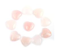 10 Unid/set Piedras De Cristales En Forma De Corazón Naturales Mini 2cm Adornos De Cuarzo Rosa 7 Chakras Piedras Preciosas De Energía Decoración Del Hogar,Cuarzo Rosa,10 Piezas