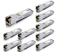[10 unidades] 1G SFP a RJ45 Mini Gbic Modul, 1000Base-T Transceptor de Cobre Compatible con Cisco GLC-T/SFP-GE-T, Meraki, Ubiquiti UniFi UF-RJ45-1G, Netgear, Zyxel, D-Link, TP-Link, QNAP, Open Switch