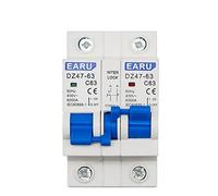 10 unidades, 1P+1P MTS AC, interruptor de transferencia manual de doble potencia, interruptor de desconexión de aislamiento de riel DIN MCB, 40A, 63A(16A)