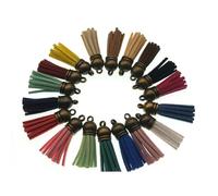 10 unidades, 38mm, tapa de bronce antiguo, borla para llavero, correas para teléfono móvil, joyería de verano, dijes colgantes DIY, mezclados