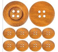 10 Unidades 50 mm 4 Agujeros Madera Botones Medio Ancho Redondas Lado DIY Prensa Pendientes snapserver (Café)