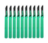 10 Unidades Bisturí N°10 Estéril - Hojas de Acero al Carbono Esterilizadas, Mangos de Plástico Desechables, Envase Individual - Ideal para Cirugía Menor, Belleza, Arte, Pedicura y Usos Domésticos