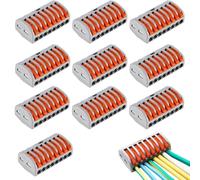 10 unidades Conductor Compacto 8 Entradas Conector Eléctrico, Conector para Bloque de terminales eléctricos, Conector compacto Resorte Bloque de terminales de conexión de palanca
