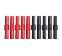 10 unidades de 4 mm conector banana hembra a hembra adaptador negro para multímetro altavoz medidor de audio níquel latón niquelado aislamiento PVC 19 A 30-60 V CC brazo de resistencia EMV Ges